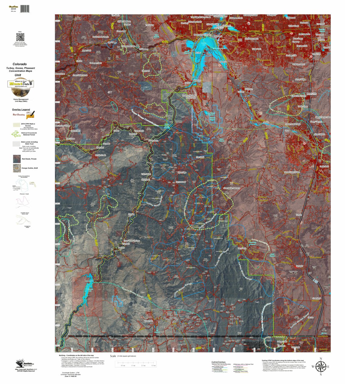 Colorado Unit 51 Turkey, Goose, and Pheasant Concentration Map by ...