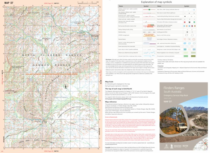 Flinders Ranges Map D7 by Mapland - Department for Environment and ...