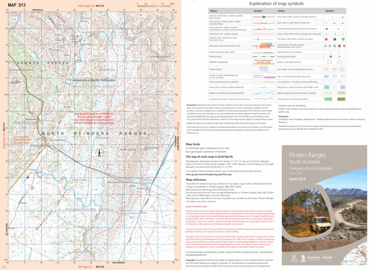 Topographic Maps Flinders Ranges Flinders Ranges Map D13 by Mapland - Department for Environment and ...