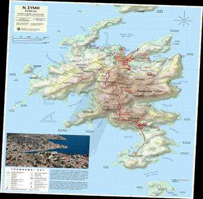 Simi Maps Symi island, Dodecanese, Greece Map by Anavasi editions | Avenza Maps