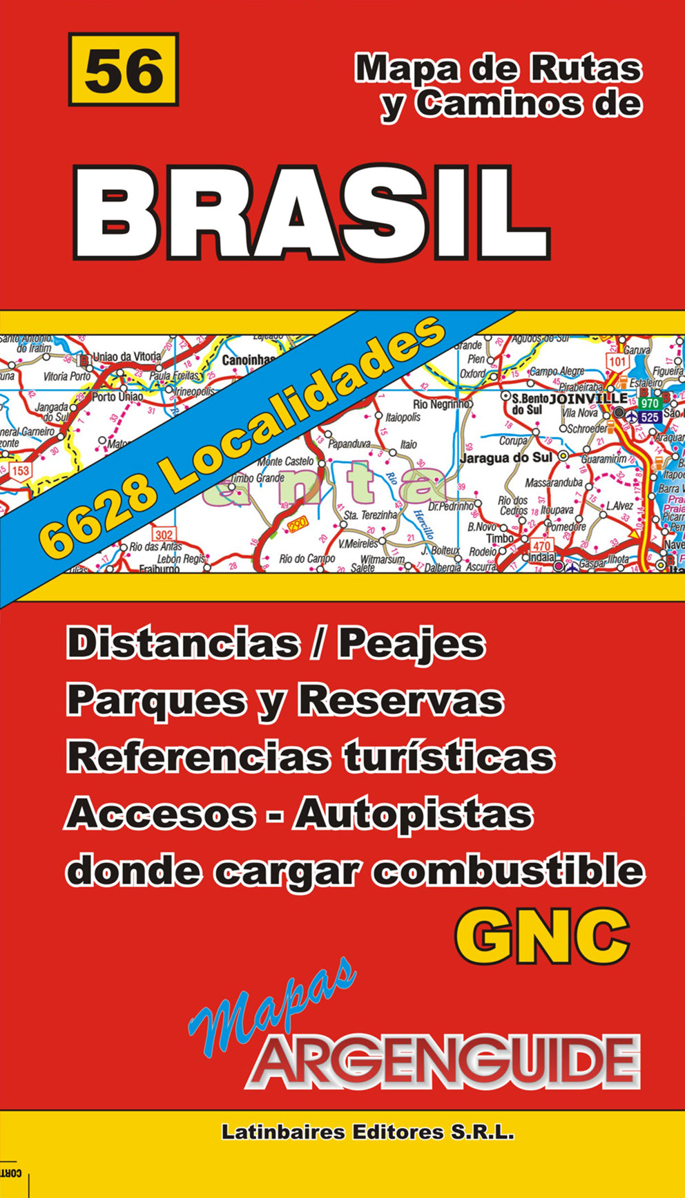Mapa de Rutas y Caminos de Brasil Map by MAPAS ARGENGUIDE De ...