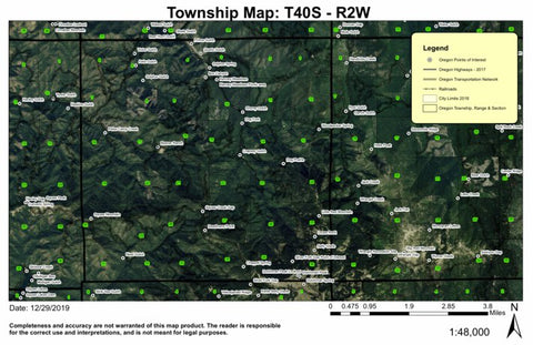 Little Red Mountain T40S R2W Township Map Preview 1