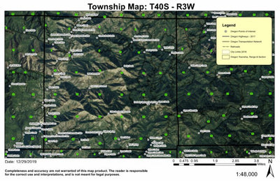 Baldy Peak T40S R3W Township Map Preview 1