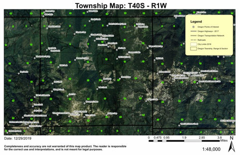 Big Red Mountain T40S R1W Township Map Preview 1