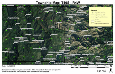 Applegate Lake T40S R4W Township Map Preview 1