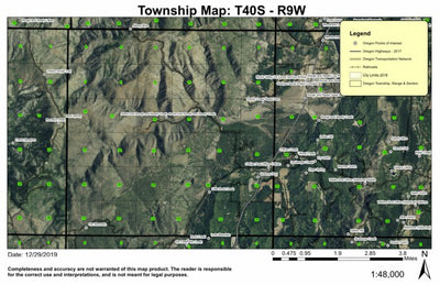 Rough and Ready Creek T40S R9W Township Map Preview 1