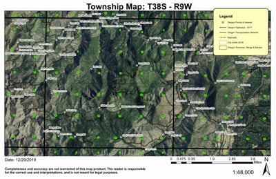 Fiddler Mountain T38S R9W Township Map Preview 1