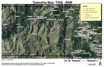 Josephine Mountain T39S R9W Township Map Preview 1