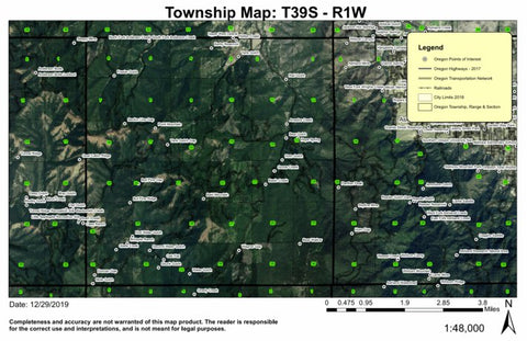 Bald Mountain T39S R1W Township Map Preview 1