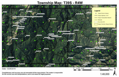 Tallowbox Mountain T39S R4W Township Map Preview 1