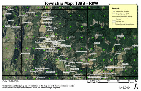 Cave Junction T39S R8W Township Map Preview 1