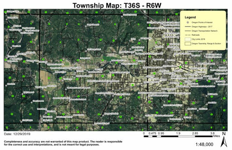 Redwood T36S R6W Township Map Preview 1
