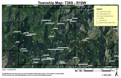 Dorr Canyon T36S R10W Township Map Preview 1