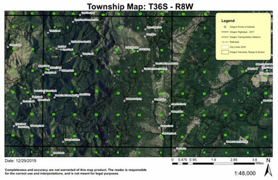 Onion Mountain T36S R8W Township Map Preview 1