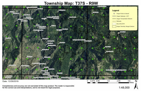 Zigzag Creek T37S R9W Township Map Preview 1
