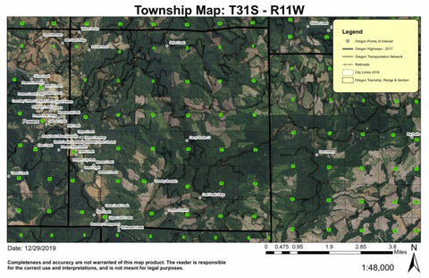 Woodby Mountain T31S R11W Township Map Preview 1
