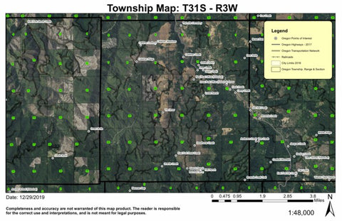 Stouts Creek T31S R3W East 1/2 Township Map Preview 1