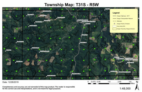 Canyon Mountain T31S R5W Township Map Preview 1