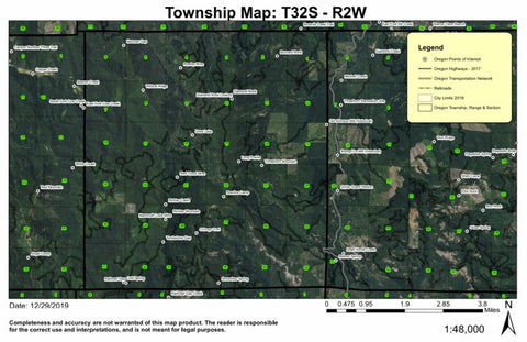 Threehorn Mountain T32S R2W Township Map Preview 1