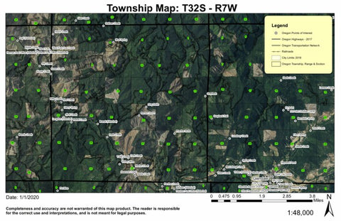 Dads Creek T32S R7W Township Map Preview 1