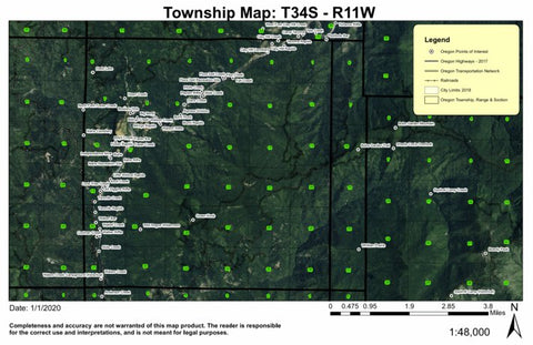 Big Bend T34S R11W Township Map Preview 1