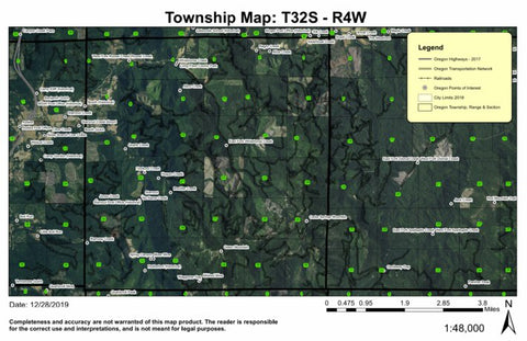 Starveout Creek T32S R4W Township Map Preview 1