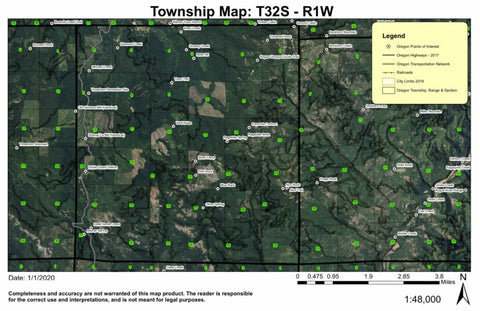 Ragsdale Butte T32S R1W Township Map Preview 1