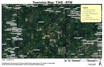 Angora Creek T34S R7W Township Map Preview 1