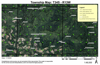 Lobster Creek T34S R13W Township Map Preview 1