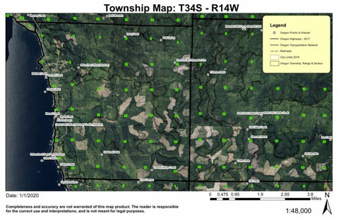 Sisters Rock T34S R14W Township Map Preview 1