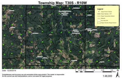Doe Peak T41S R1W Township Map Preview 1
