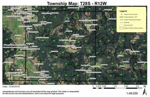 Norway T28S R12W Township Map Preview 1