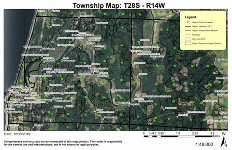 Bandon T28S R14W Township Map Preview 1