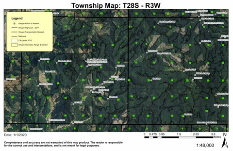 White Rock T28S R3W Township Map Preview 1