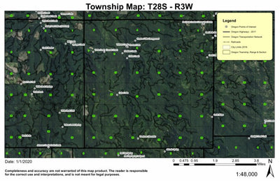 White Rock T28S R3W East 1/2 Township Map Preview 1