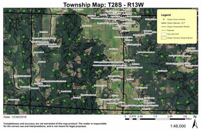Lampa Mountain T28S R13W Township Map Preview 1