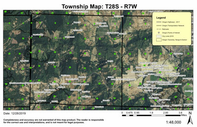 Tenmile Valley T28S R7W Township Map Preview 1