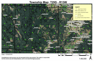 Ward Creek T29S R13W Township Map Preview 1