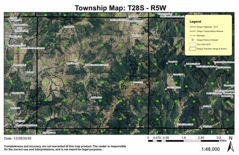 Dodson Butte T28S R5W Township Map Preview 1