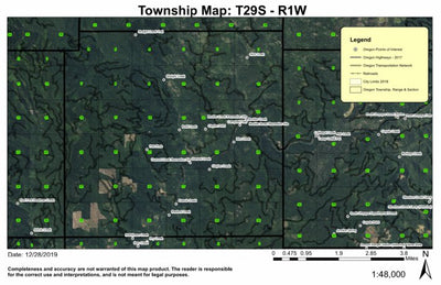 Dumont Creek T29S R1W Township Map Preview 1