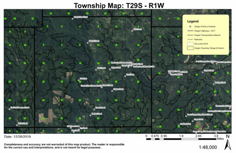 Dumont Creek T29S R1W Township Map Preview 1