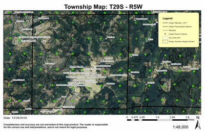 Myrtle Creek T29S R5W Township Map Preview 1