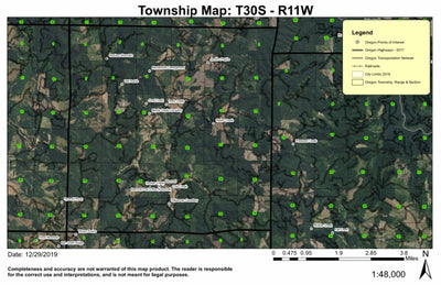 Bancroft T30S R11W Township Map Preview 1