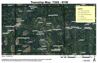 Pickett Butte T30S R1W Township Map Preview 1