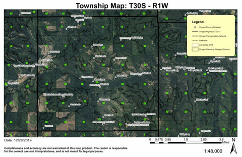 Pickett Butte T30S R1W Township Map Preview 1
