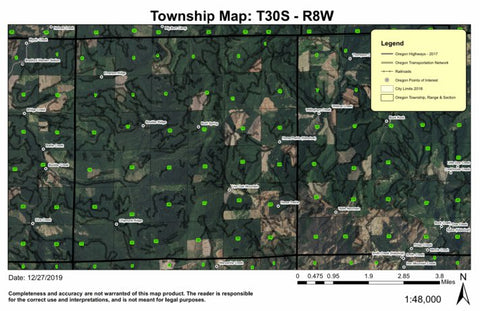 Chipmunk Ridge T30S R8W Township Map Preview 1