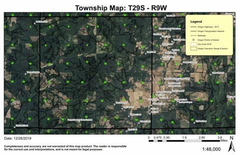 Kenyon Mountain T29S R9W Township Map Preview 1