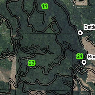 Twelvemile Creek T30S R9W Township Map Preview 2