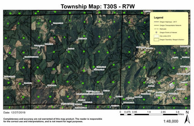 Buck Mountain T30S R7W Township Map Preview 1