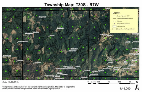 Buck Mountain T30S R7W Township Map Preview 1